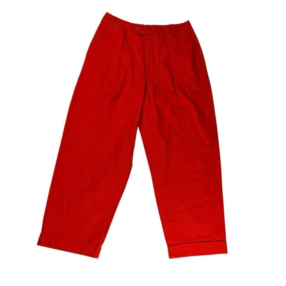 Free People Needed Breaking Trouser Pants Mid Rise Vibrant Red Orange NWOT Sz 4 - Picture 2 of 5